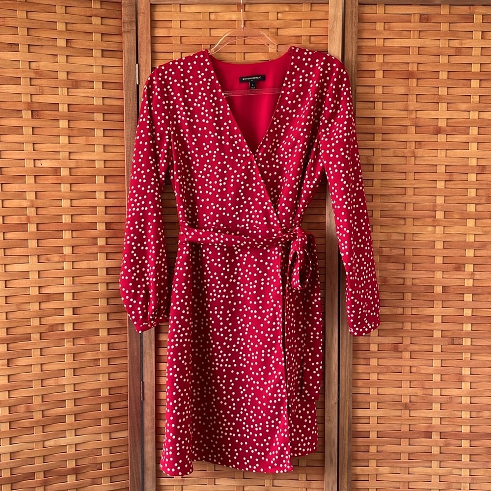 Banana Republic Red Polka Dot Dress